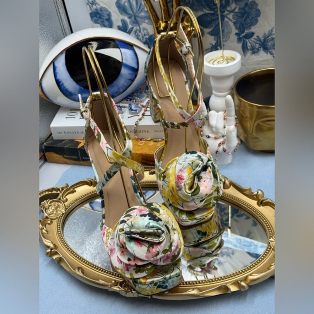 🆕 TED BAKER 🧿 NWOT MADDY Satin Flowers Heeled Sandals, Sz 36 US 6 - Picture 6 of 16